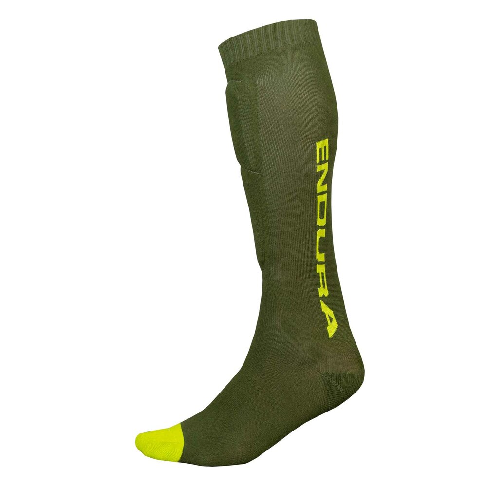Endura SingleTrack Schienbeinprotektor Socken: Waldgrün - L-XL